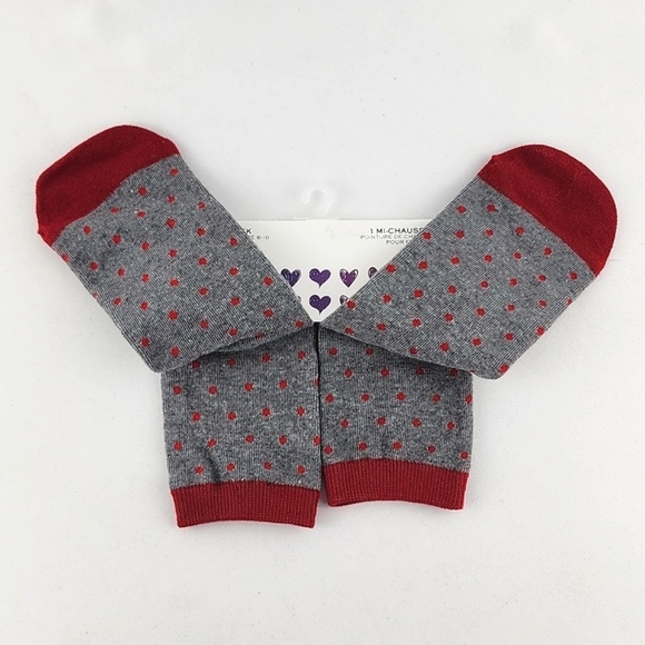 Novelty Women's 1 Pair Crew Socks Wine & Cheese Burgundy Grey Shoe Size 6-10 - Picture 3 of 5